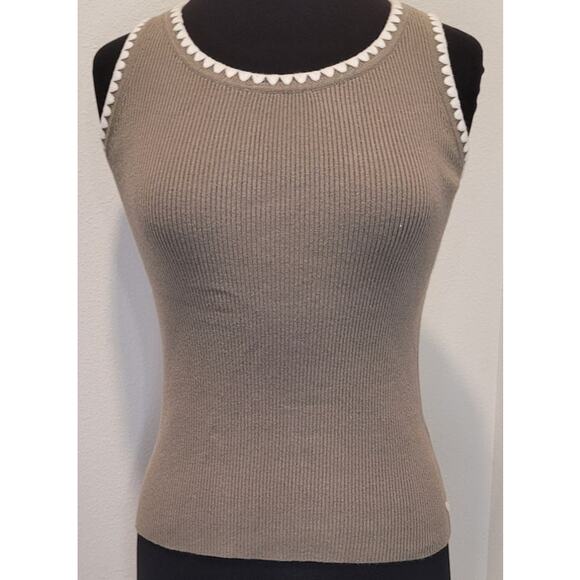 Scotch & Soda Knit Maritime Tank Top Green White Trim EUC XS - Picture 3 of 9